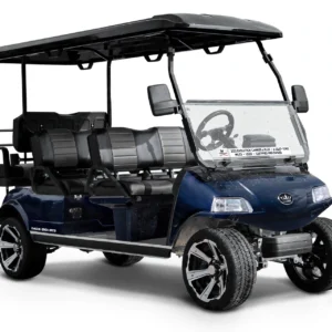 Used 2023 Evolution Carrier 6 Plus Golf Cart - 6 Seater - Lithium Battery - Sapphire Black - Certified Pre-Owned